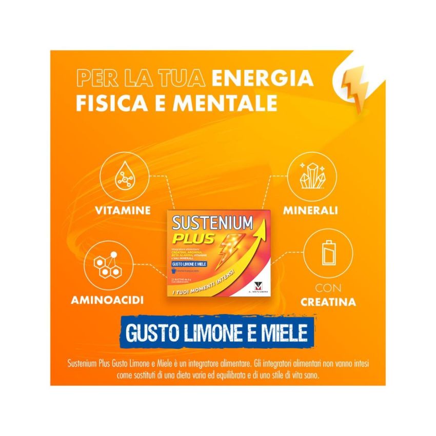 Sustenium Plus con Sapore di Limone e Miele - 22 Bustine