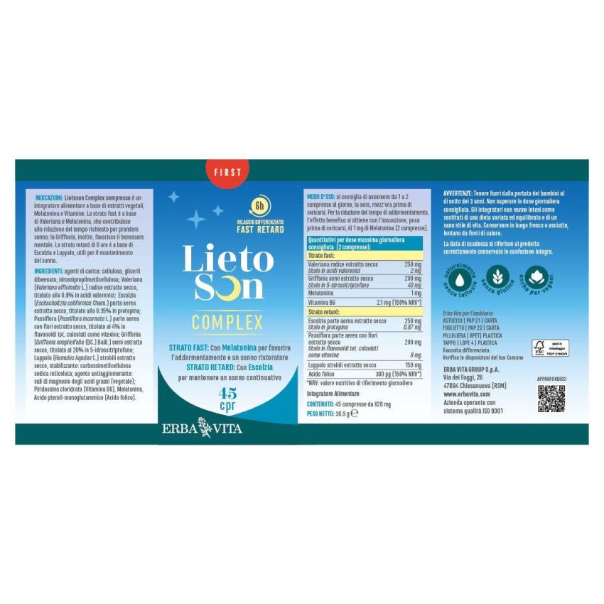 Erba Vita Lietoson Complex - 45 Compresse