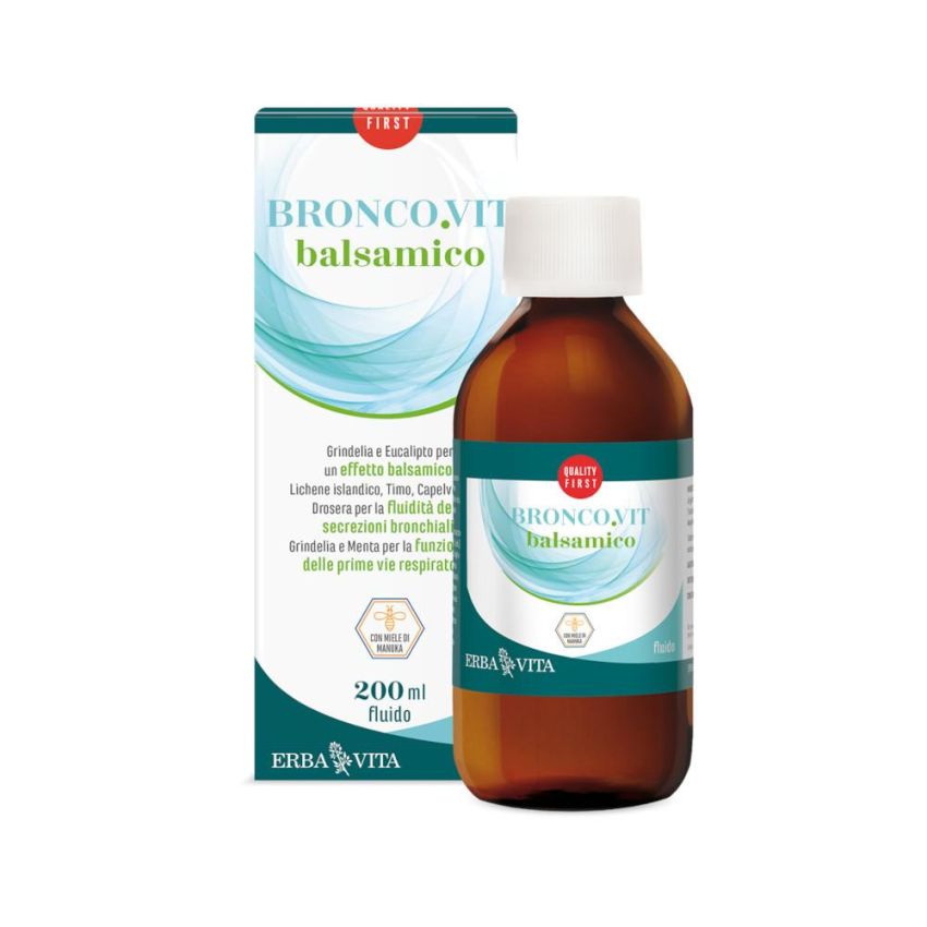 Erba Vita Broncovit - Fluido Balsamico per il Benessere Bronchiale, 200ml