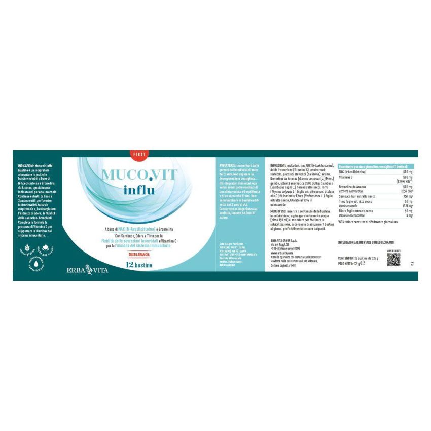 Erba Vita Mucovit Influ 12 Bustine