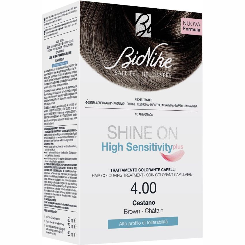 Bionike Shine On High Sensitivity Plus 4.00 Castano per Capelli Sensibili