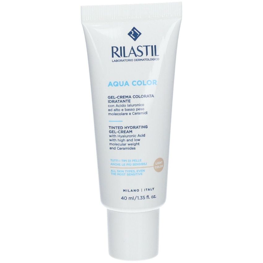Rilastil Aqua Color - Gel Crema Idratante Colorato Light, 40ml