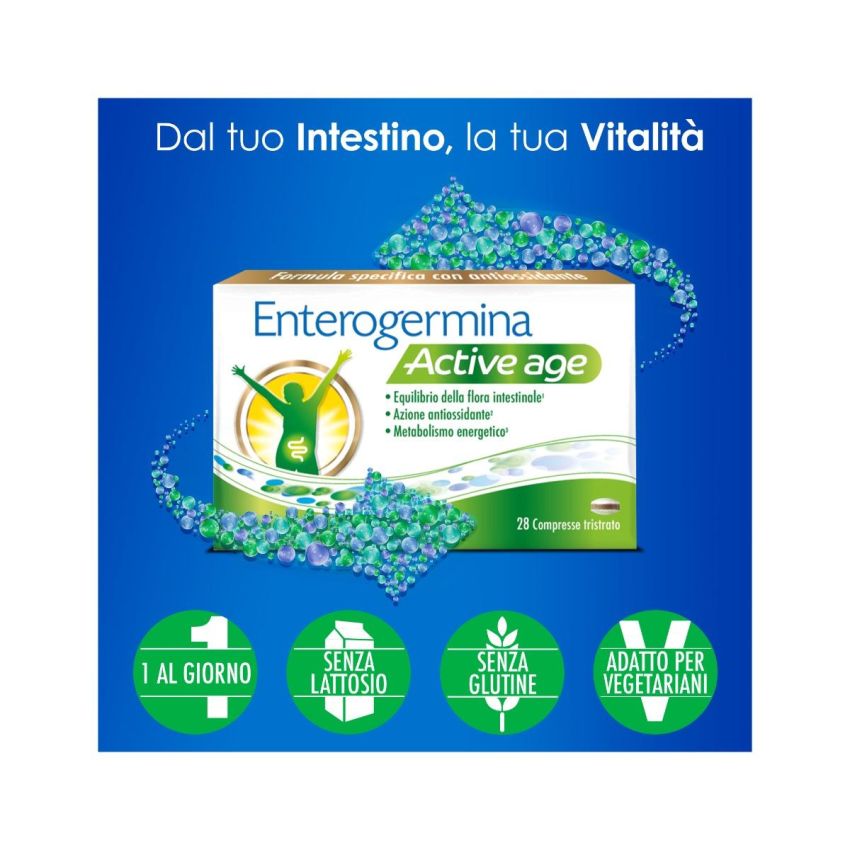 Enterogermina Active Age - Supporto Digestivo Avanzato, 28 Compresse