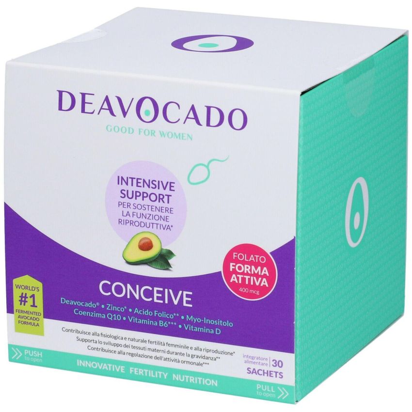 Deavocado Conceive: 30 Bustine di Supporto alla Fertilità