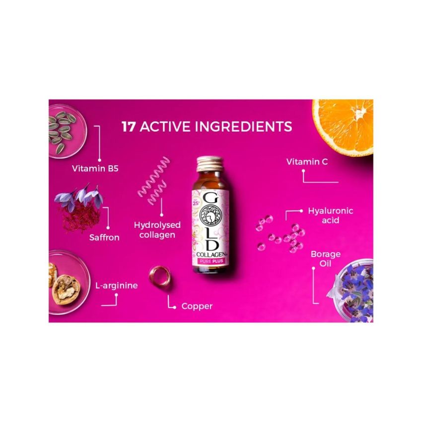 Pure Gold Collagen Plus - Confezione da 10 x 50ml