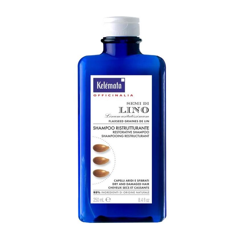 Kelemata Ristrutturante Shampoo con Semi di Lino - 250ml