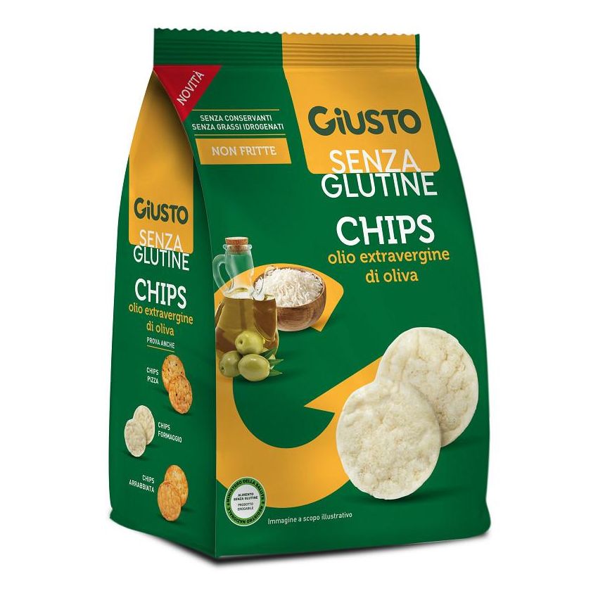 Chips Senza Glutine con Olio Extra Vergine di Oliva, Giusto - 48g