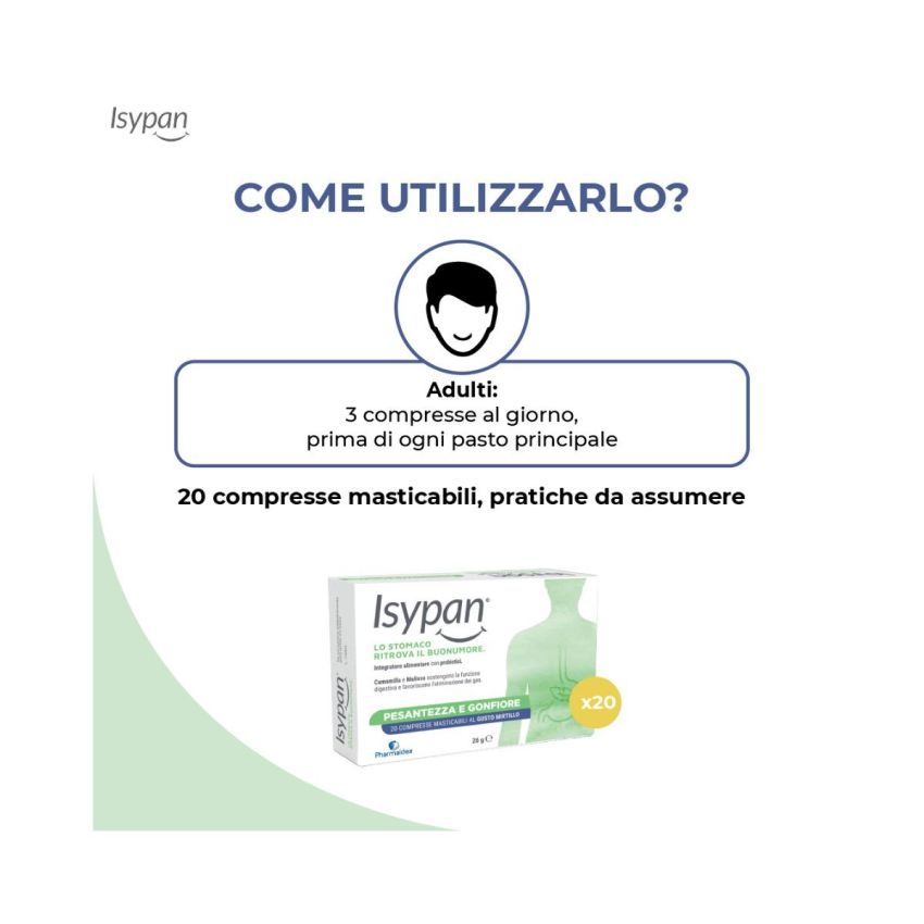 Isypan Compresse per Gonfiore e Pesantezza - Confezione da 20