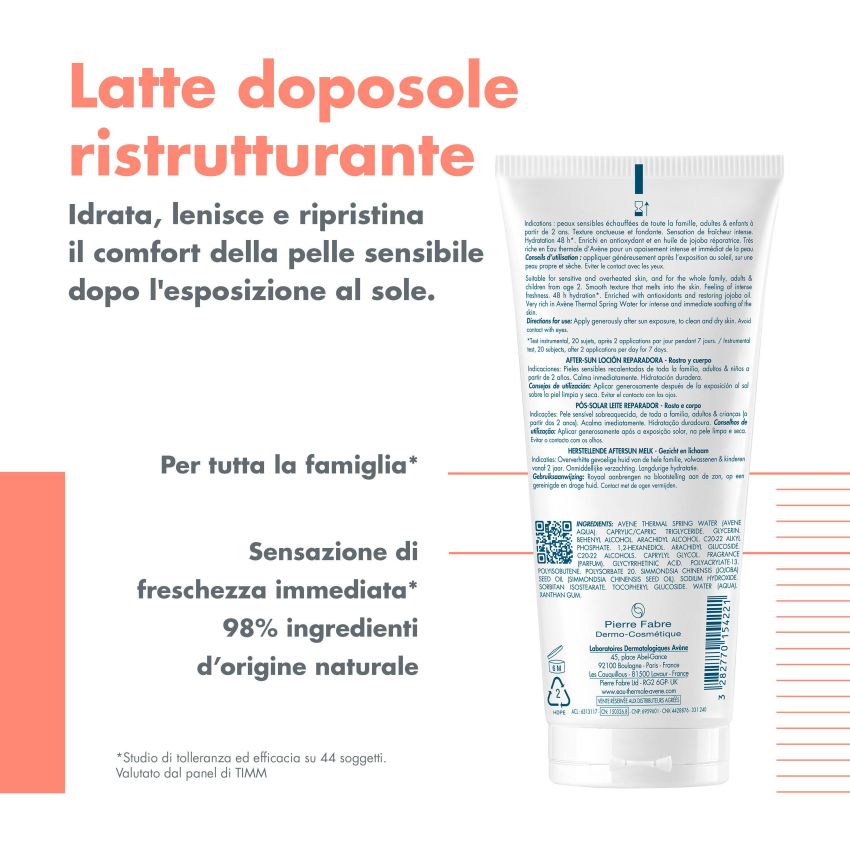 Avene Eau Thermale Latte Doposole Ristrutturante 200ml