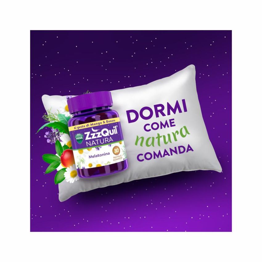 ZzzQuil NATURA - 30 Gommose per Dormire Gusto Mango e Banana