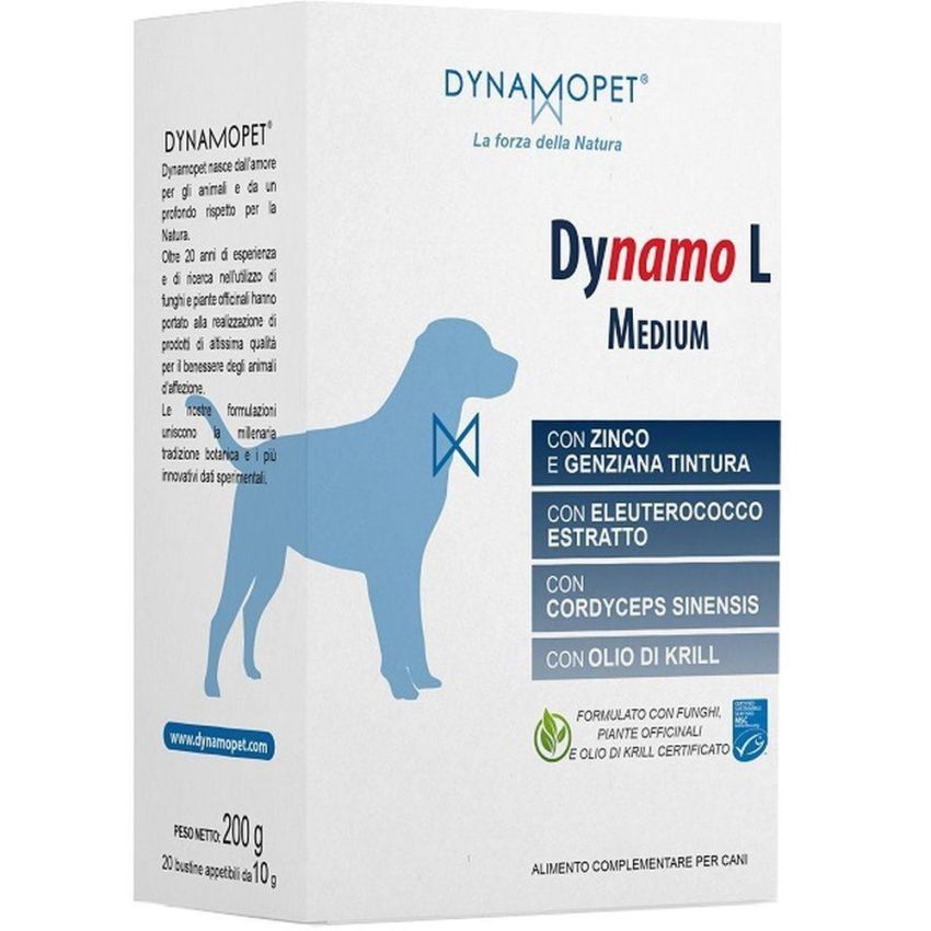 Dynamo L Medium - Mangime Complementare per Cani, 20 Bustine