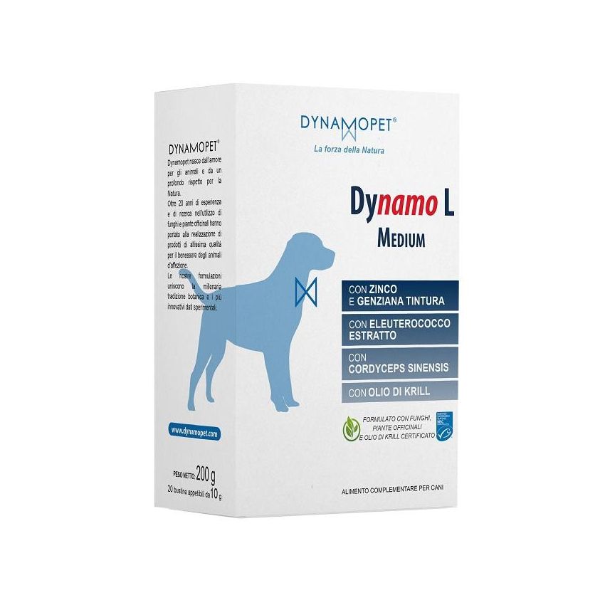 Dynamo L Medium - Mangime Complementare per Cani, 20 Bustine