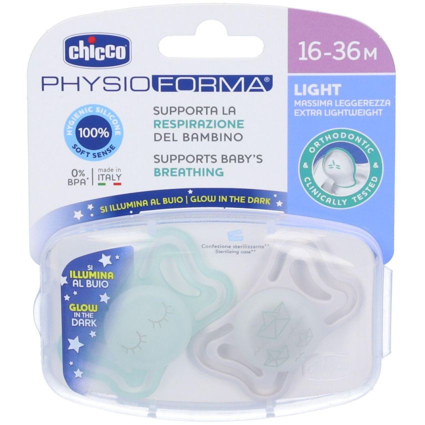 Chicco Light Succhietto in Silicone, Set da 2 Pezzi