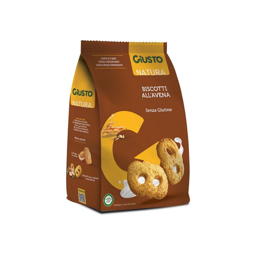 Giusto Biscotti all'Avena Senza Glutine, 250g