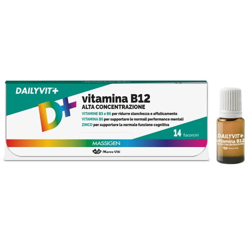 Massigen Dailyvit - Alta Concentrazione di Vitamina B12 - 14 Flaconcini