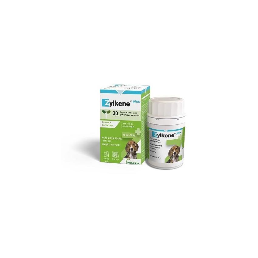 Zylkene Plus - Alimento Complementare in Capsule per Cani da 10-30 kg