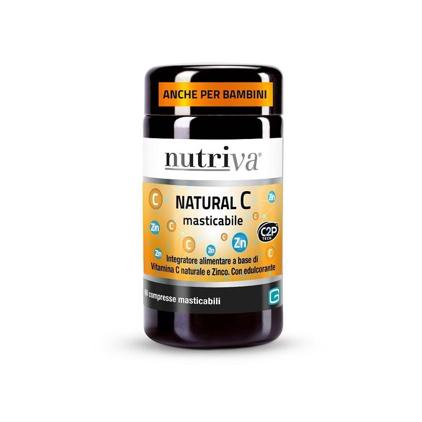 Nutriva Compresse Masticabili di Vitamina C Naturale - 60 Pezzi