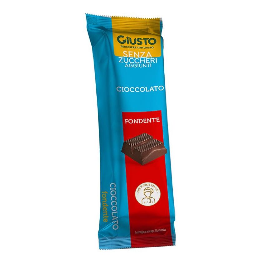 Barretta di Cioccolato Fondente Senza Zucchero Giusto - 42g