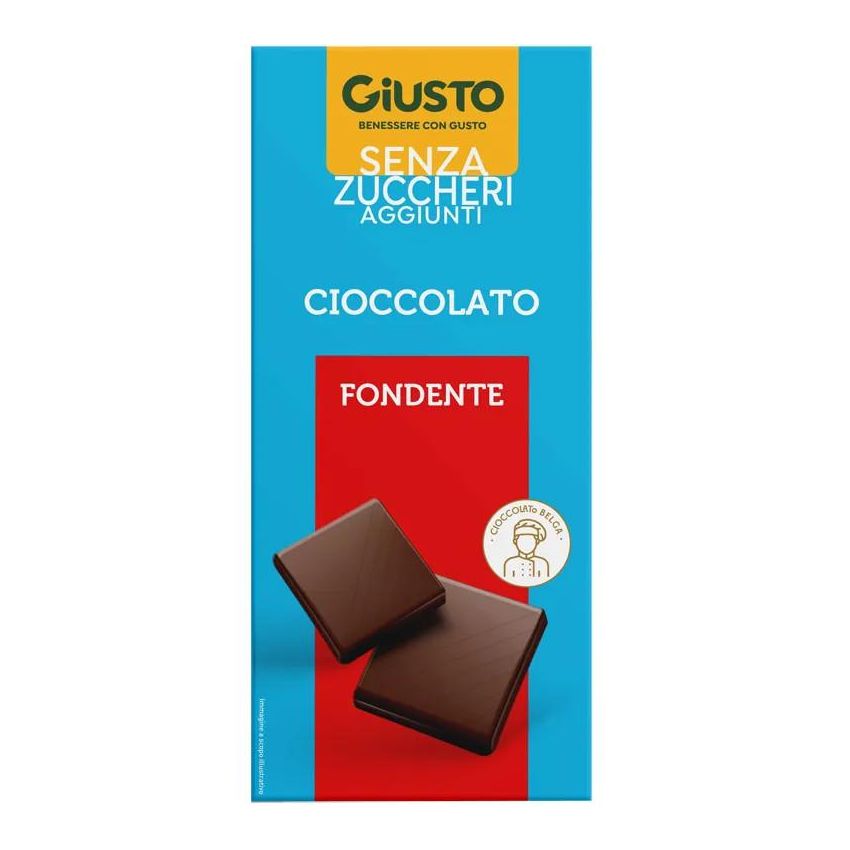 Tavoletta di Cioccolato Fondente Senza Zucchero Giusto - 85g