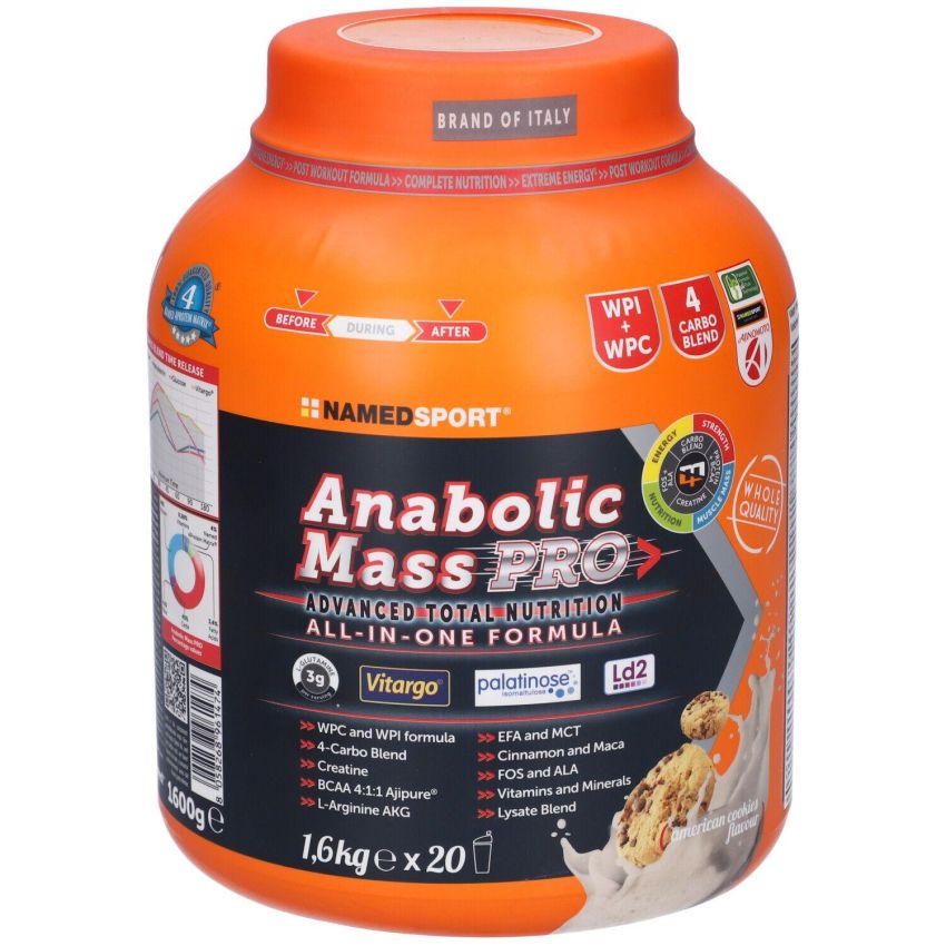 Named Sport Pro Anabolic Mass Supplement - American Cookies Flavor, 1.6kg