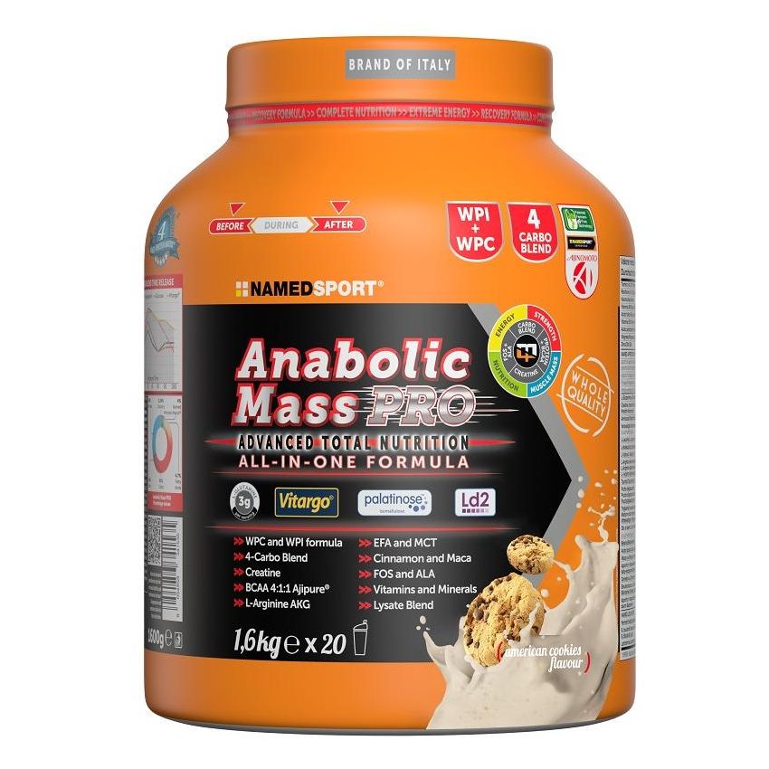 Named Sport Pro Anabolic Mass Supplement - American Cookies Flavor, 1.6kg