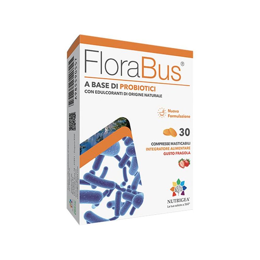Nutrigea Florabus - Masticabili per la Salute Intestinale, 30 Compresse