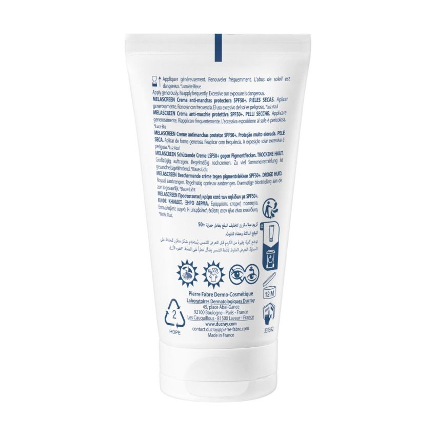 Ducray Melascreen Crema Protettiva SPF50+ Anti-Macchie, 50ml