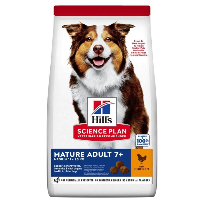 Hill's Science Plan Medium Mature Adult Cibo Secco Con Pollo Cani Adulti 7+ Taglia Media Sacco 12kg