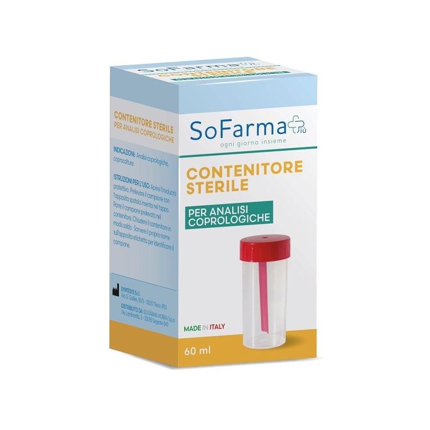 Sofarmapi Contenitore Sterile da 60ml per Campioni di Feci