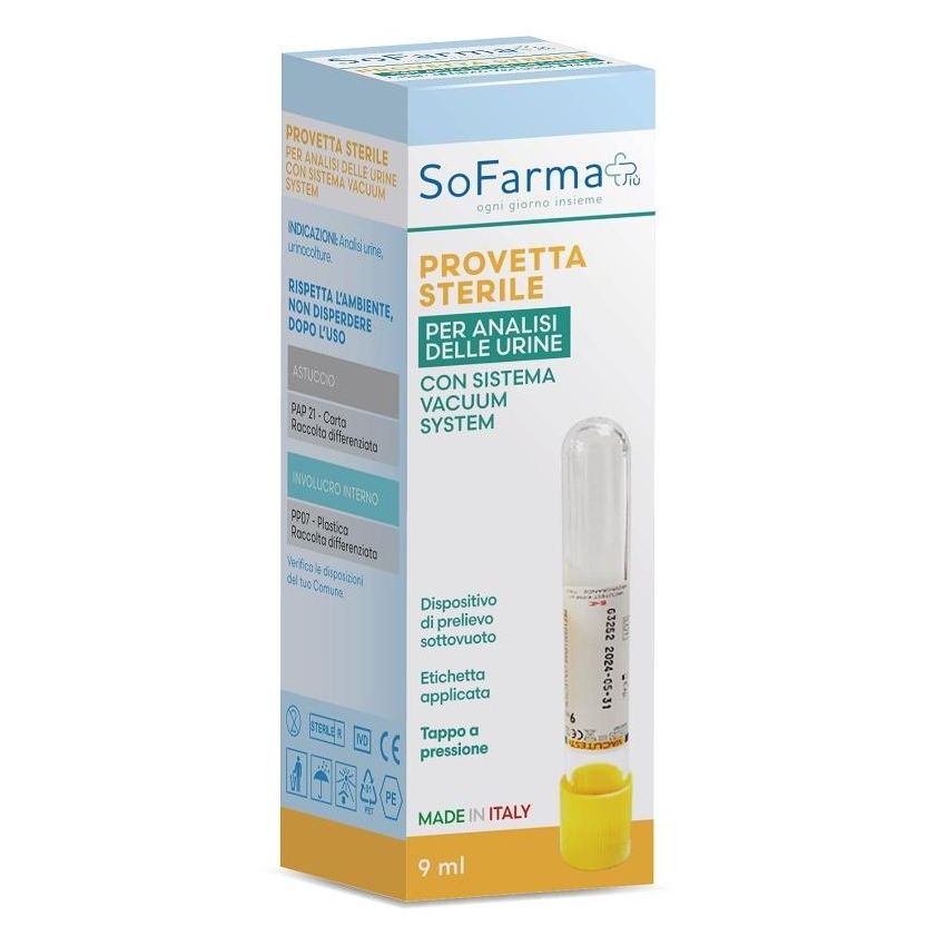 Sofarmapi Provetta Sterile per Campionamento di Urine 9ml