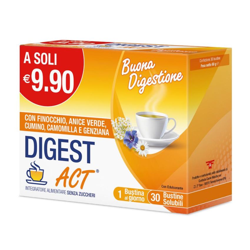Digest Act: Supporto Digestivo in 30 Bustine