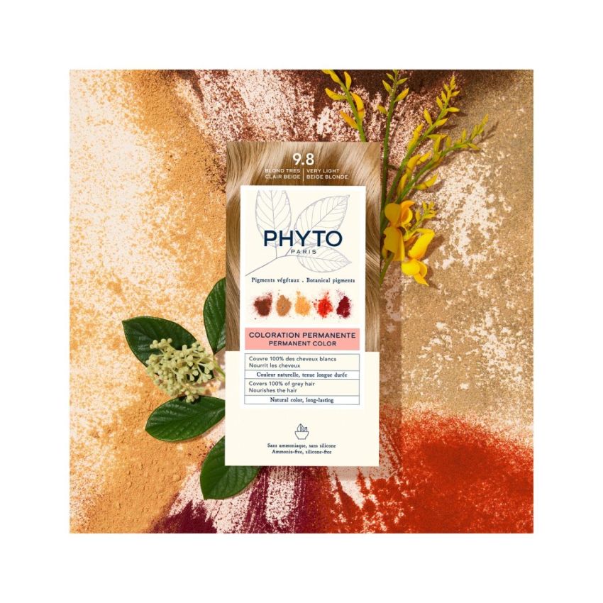 Phyto Phytocolor 9.8 - Colorazione Permanente Biondo Chiarissimo Cenerino per Capelli
