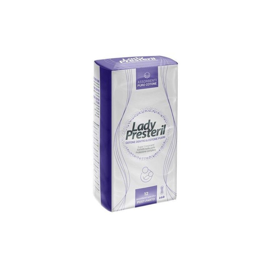 Presteril Assorbenti Post-Partum per Donne - Confezione da 12