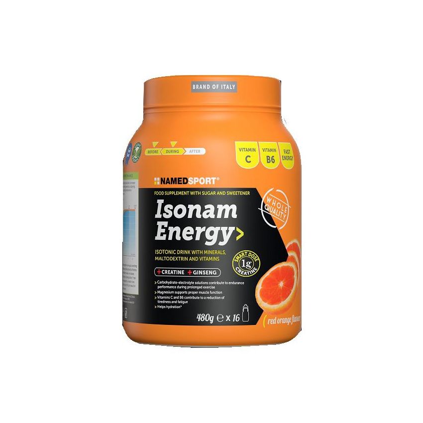 Named Sport Isonam Energy - Creatina Potenziata con Sapore di Arancia, 480g