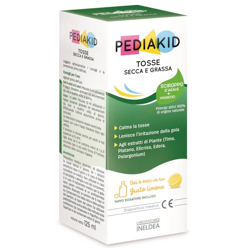Pediakid Tosse - Sciroppo per Tosse Secca e Grassa, 125ml