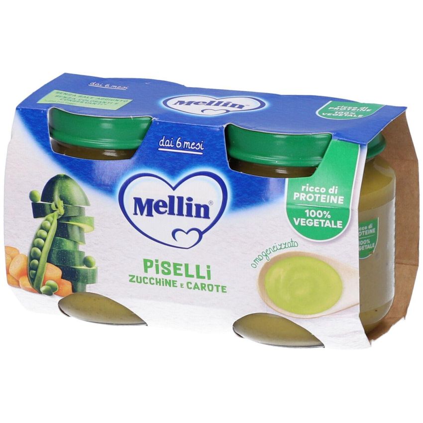 Mellin Omogeneizzato Piselli/Carote 2x130g 6Mesi