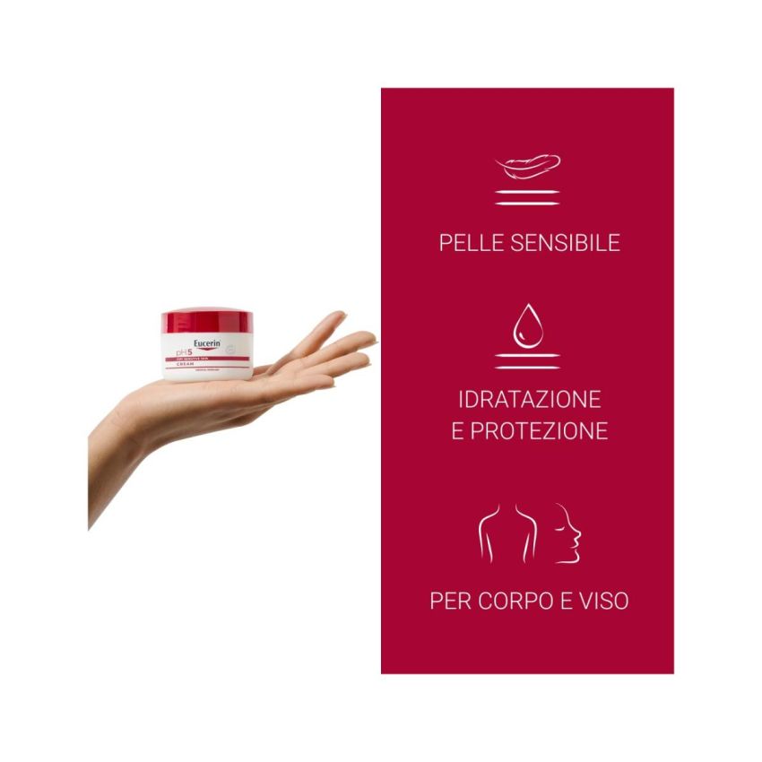 Eucerin Ph5 Crema Idratante per Pelle Sensibile e Secca, 75ml