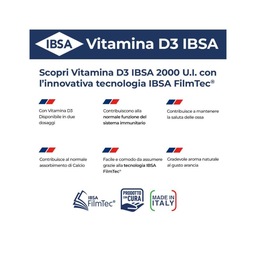 Ibsa Vitamina D3 2000UI - 30 Compresse Orodispersibili