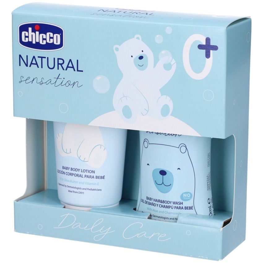 Chicco Natural Sensation Duo: Shampoo e Detergente Corpo 200ml + Crema Idratante 150ml
