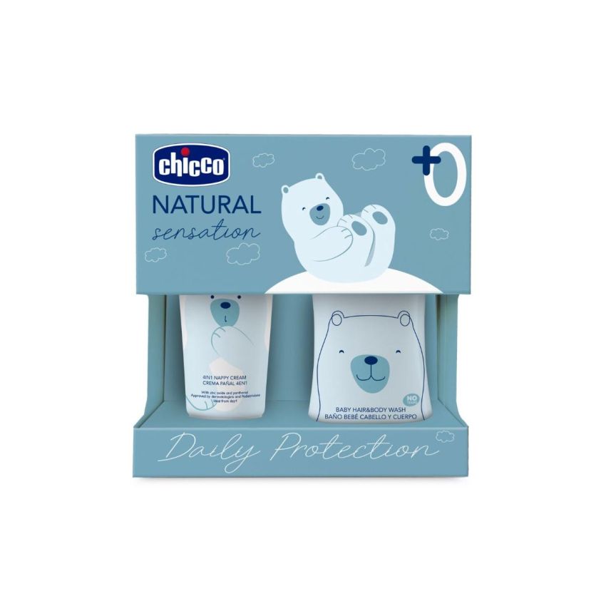 Set Chicco Natural Sensation: Detergente Corpo e Capelli 200ml + Pasta Lenitiva 4-in-1 100ml