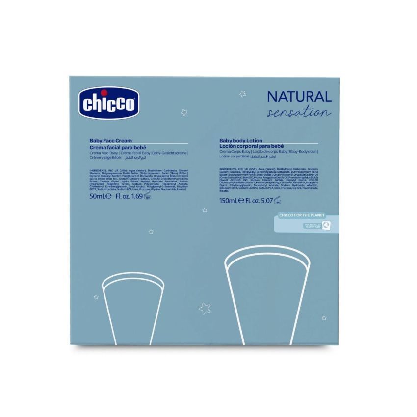 Chicco Natural Sensation Corpo e Viso - Set Crema Corpo 150ml e Crema Viso 50ml