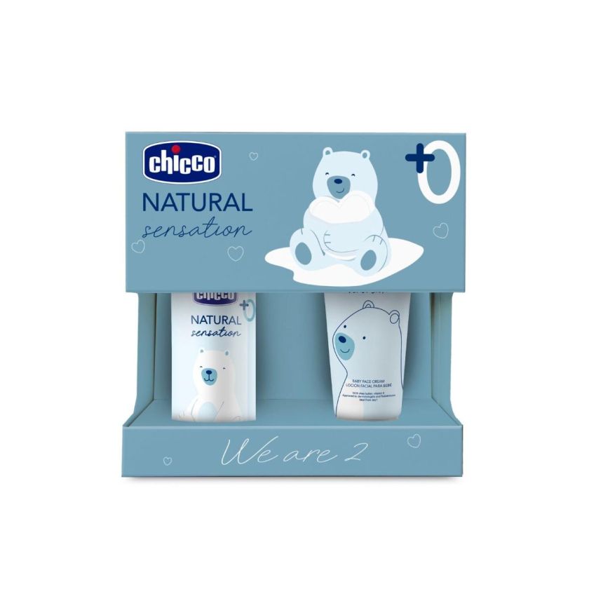 Set Sensazione Naturale Chicco: Olio da Massaggio 100ml e Crema Viso 50ml