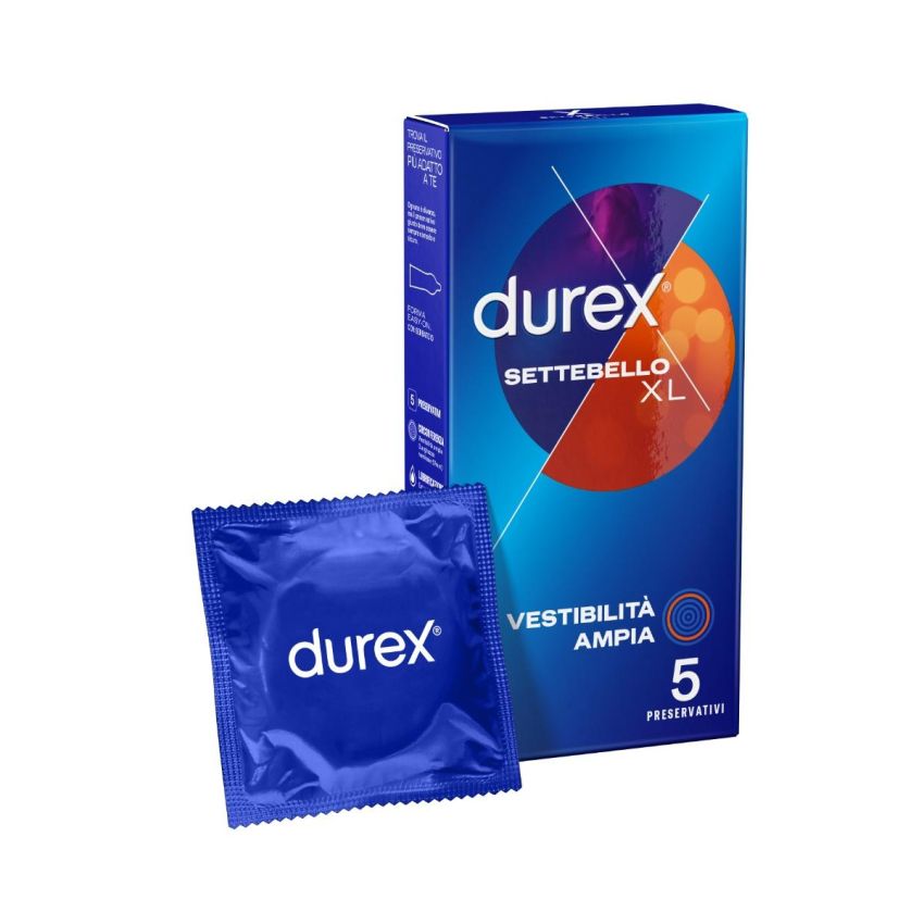 Durex Settebello XL - Pacchetto da 5 Preservativi Extra Large
