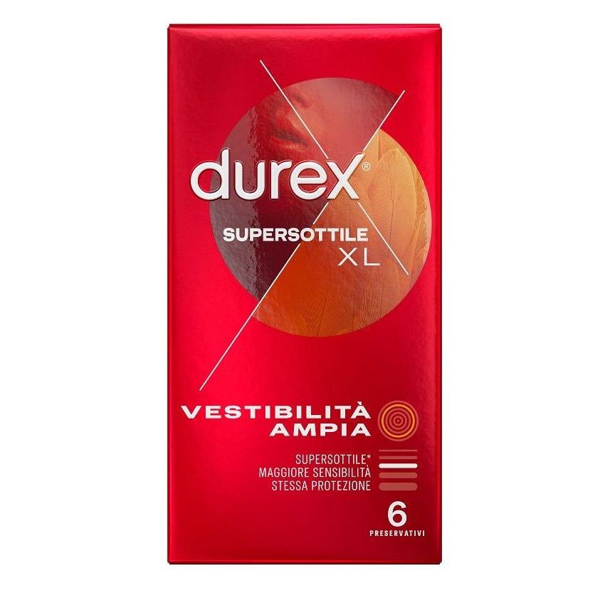 Durex Extra Sottile Preservativi Taglia XL - Confezione da 6 Pezzi