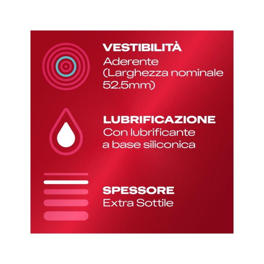 Durex Ultra Sottili Preservativi con Vestibilità Aderente - Pacco da 6