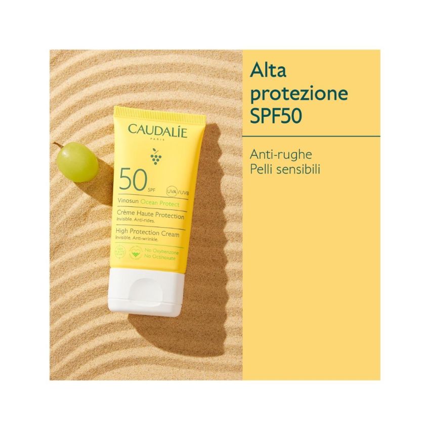 Caudalie Vinosun Crema Protettiva SPF50 ad Alta Protezione, 50ml