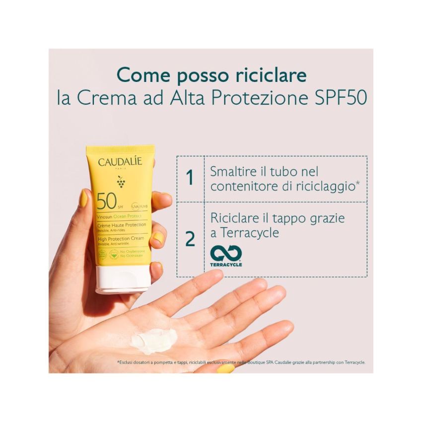 Caudalie Vinosun Crema Protettiva SPF50 ad Alta Protezione, 50ml