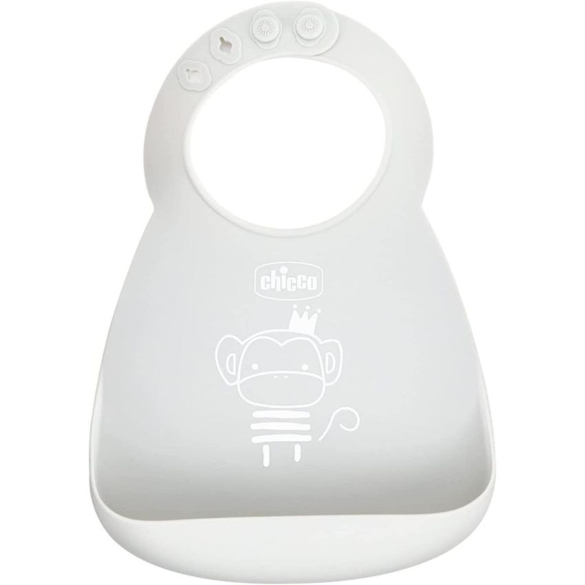 Chicco Bavaglina in Silicone Facile da Arrotolare - Colore Neutro