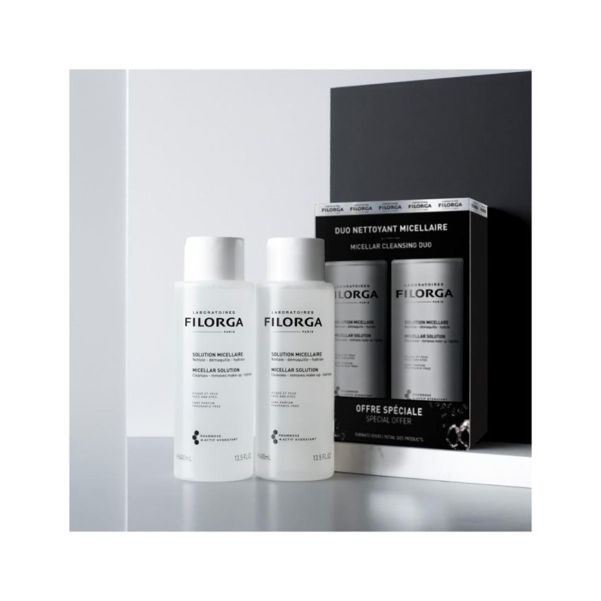 Filorga Soluzione Micellare Detergente e Idratante per Viso e Occhi, 2x400ml