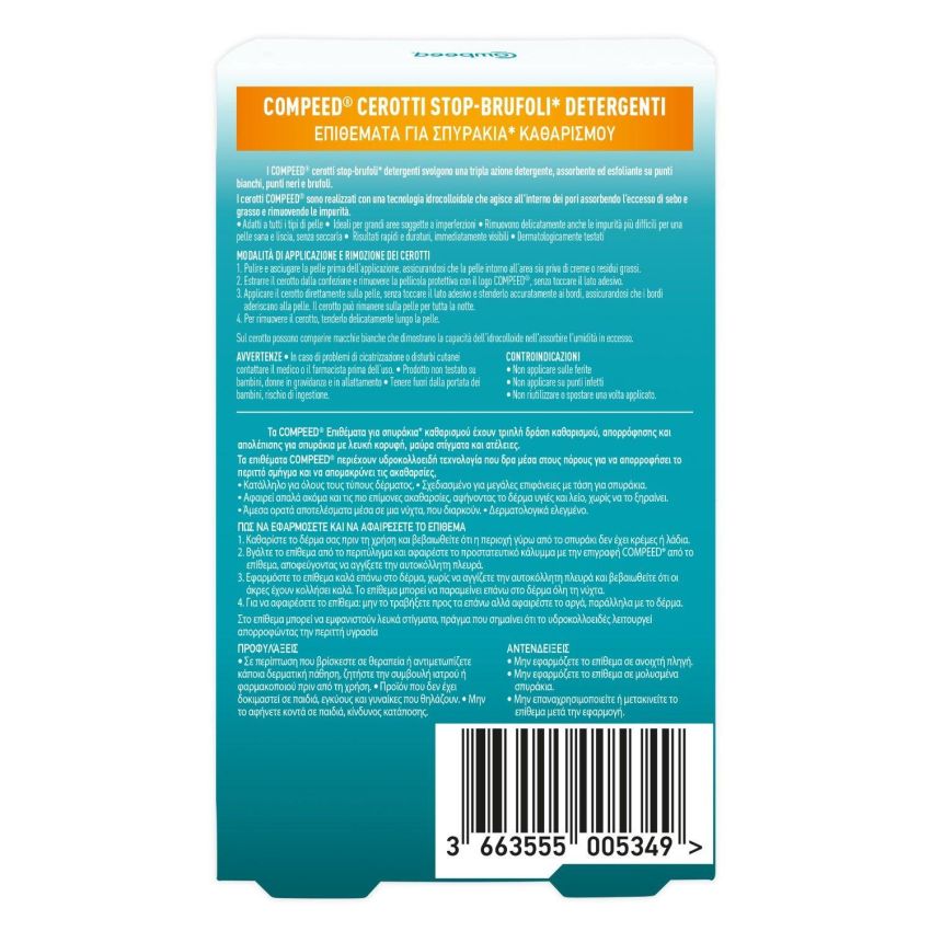 Compeed Cerotti Anti-Brufoli Detergenti, Set da 7 Pezzi